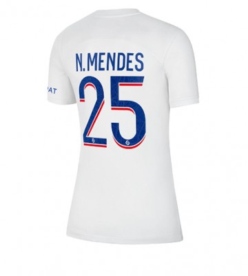 Paris Saint-Germain Nuno Mendes #25 Tredjedrakt Kvinner 2022-23 Kortermet